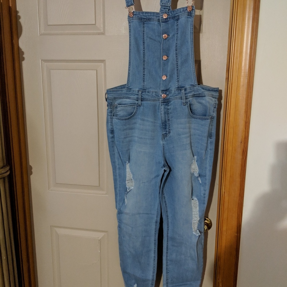 Guess Light Blue Denim Overalls